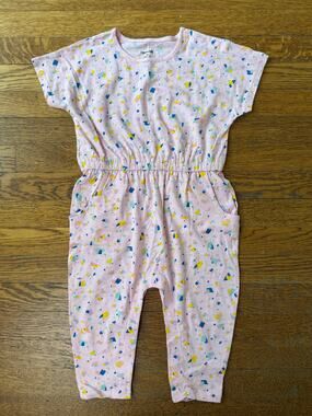 Open Edit Girls' Pink Confetti Romper Size 18 Months